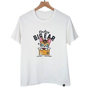 Kennyswork x Pop Mart Womens T-Shirt White Cotton Molly Finding Big Ear Size M